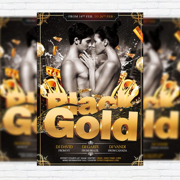 Black Gold Party - Premium PSD Flyer Template