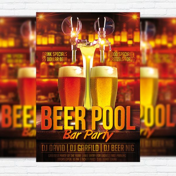 Beer Pool - Premium Flyer Template + Facebook Cover