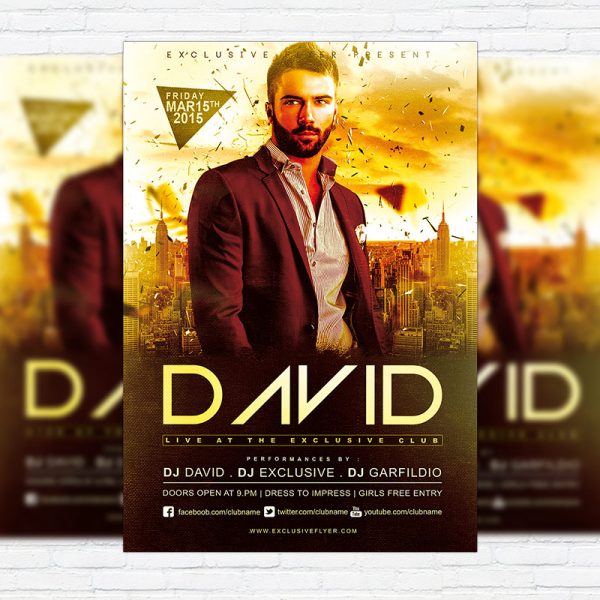 Special Guest Dj David - Premium PSD Flyer Template