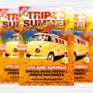 Trip To Summer - Premium Flyer Template + Facebook Cover