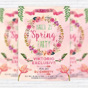Watercolor Spring - Premium Flyer Template + Facebook Cover