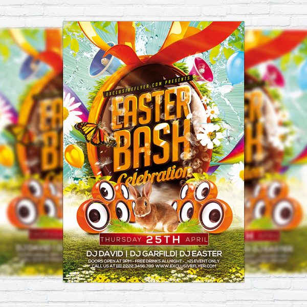 Easter Bash - Premium Flyer Template + Facebook Cover
