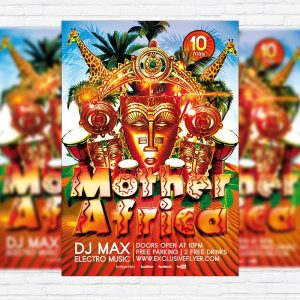 Mother Africa Party - Premium Flyer Template + Facebook Cover