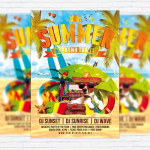 Summer Holiday Travel - Premium Flyer Template + Facebook Cover