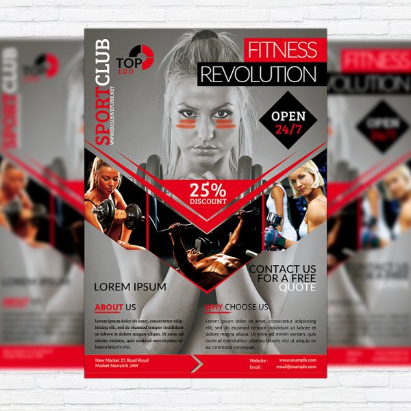 Fitness Revolution - Premium Flyer Template + Facebook Cover