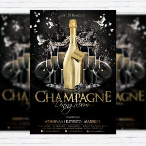 Champagne Dining Room - Premium Flyer Template + Facebook Cover
