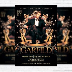 Special Guest Dj Garfild - Premium Flyer Template + Facebook Cover
