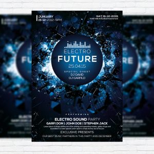 Electro Future Vol.3 - Premium Flyer Template + Facebook Cover
