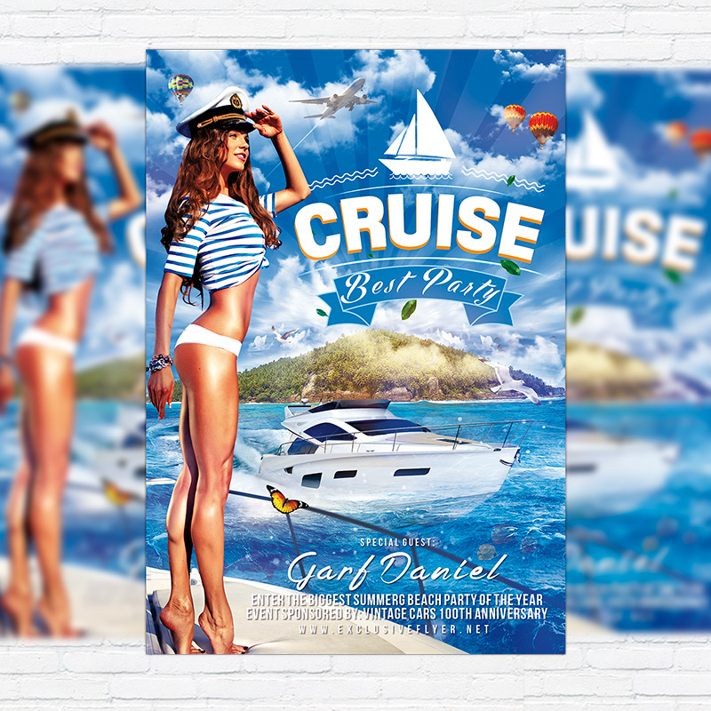 cruise best party premium flyer template facebook cover