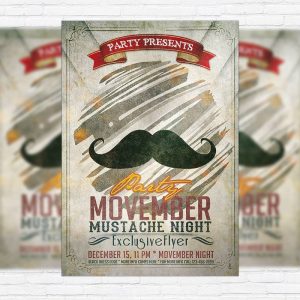 Movember Party - Premium PSD Flyer Template