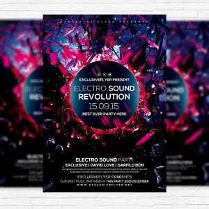 Electro Sound Revolution - Premium Flyer Template + Facebook Cover