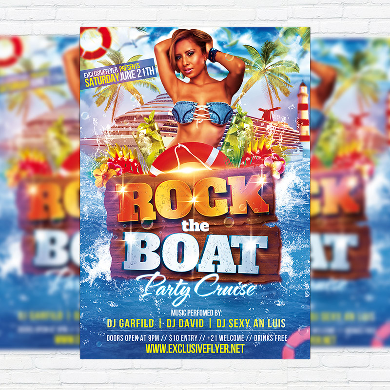 rock the boat premium flyer template facebook cover boat ride flyer