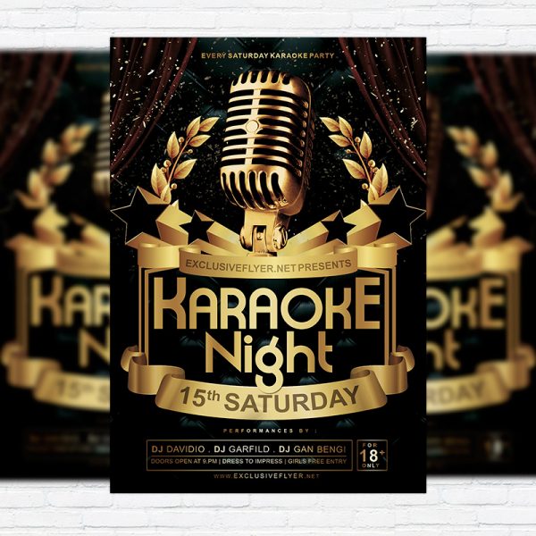 Karaoke Night Vol.2 - Premium Flyer Template + Facebook Cover