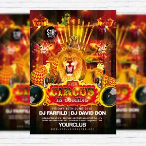 Circus - Free Club and Party Flyer PSD Template