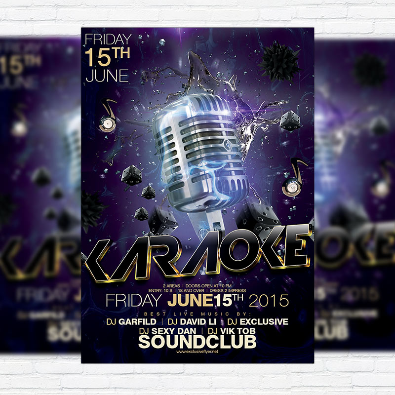 karaoke premium flyer template facebook cover exclsiveflyer free flyer template karaoke woman