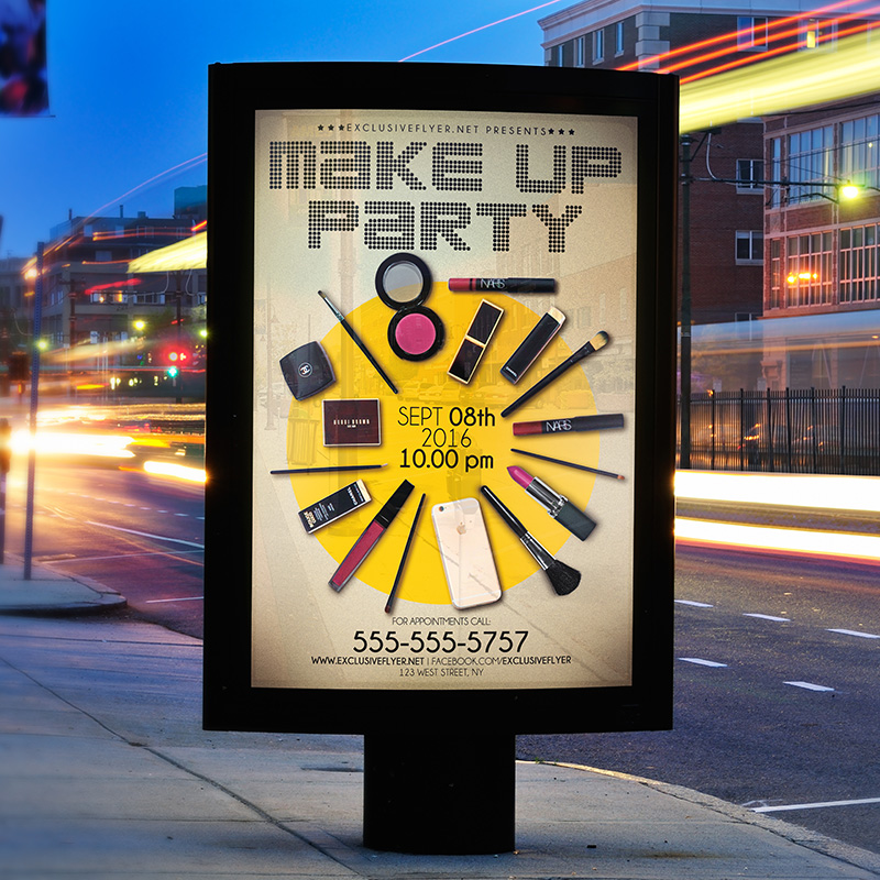 make up party premium flyer template facebook cover make a flyer for facebook