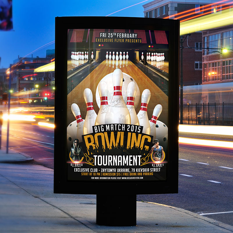 Poster Templates & Social Media Graphics | <strong>PosterMyWall</strong> Bowling flyer template