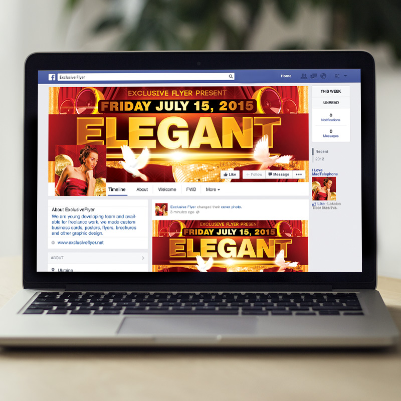 Elegant Premium Flyer Template + Facebook Cover ExclsiveFlyer