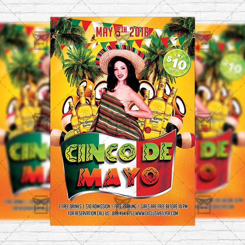 cinco de mayo celebration premium flyer template facebook cover