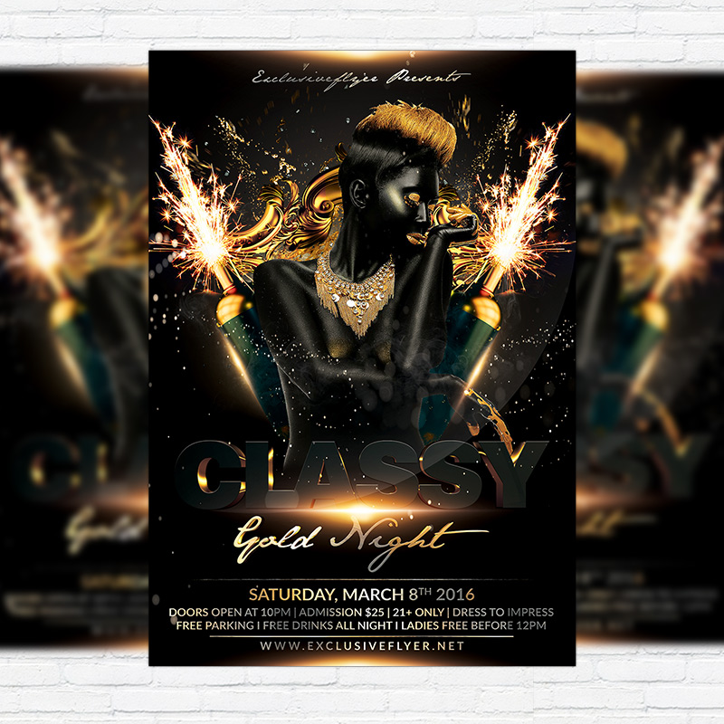 classy gold night premium flyer template facebook free gold flyer