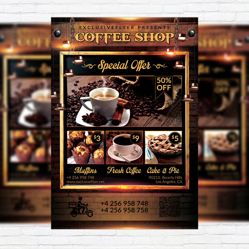 Coffee Shop – Premium Flyer Template + Facebook Cover