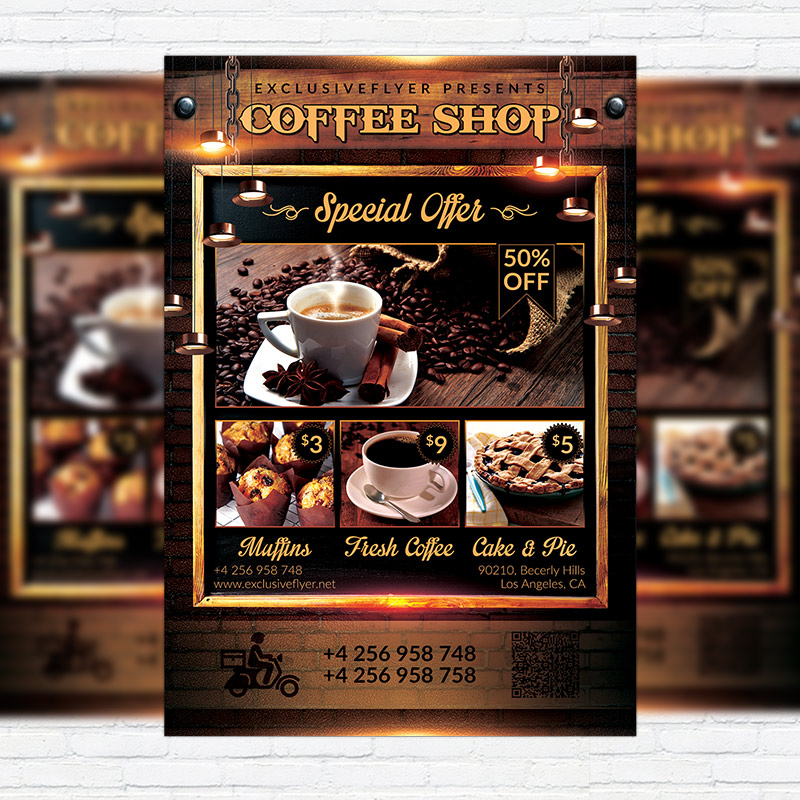 Coffee Shop - Premium Flyer Template + Facebook Cover | ExclsiveFlyer | Free and Premium PSD ...