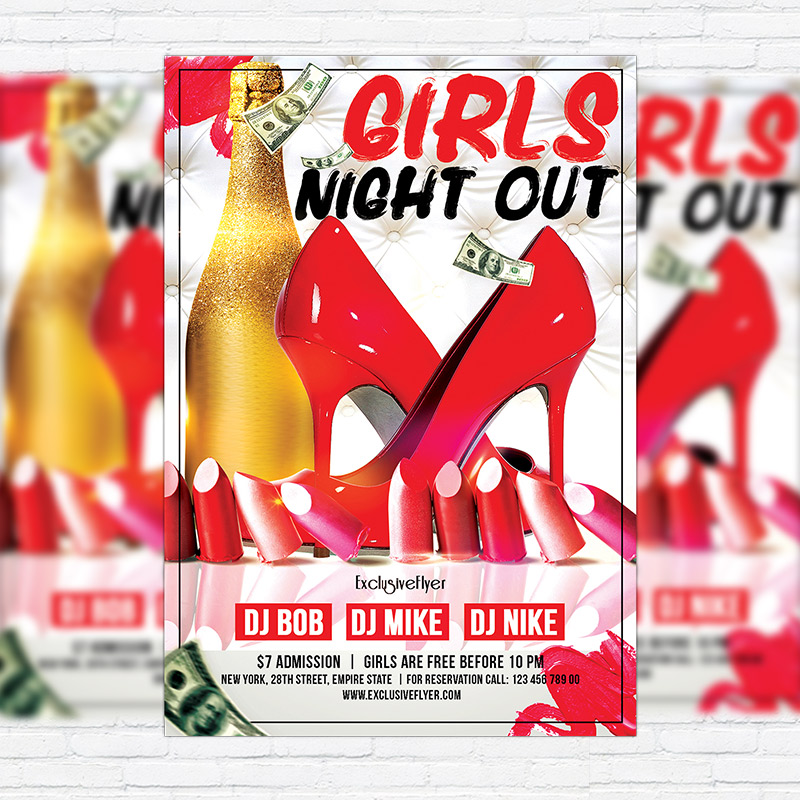 girls night out premium flyer template facebook cover girls night out flyer template