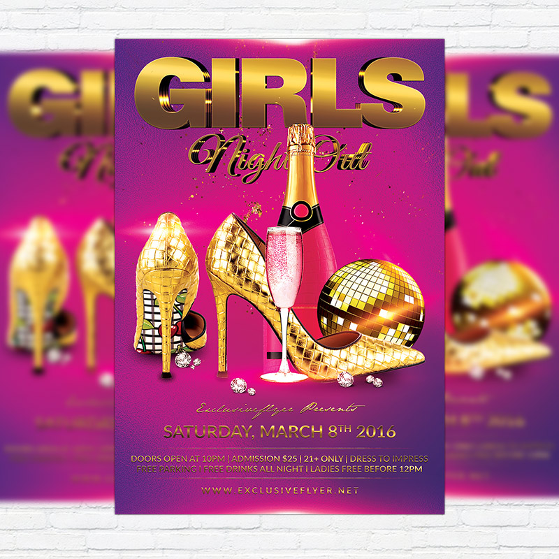 girls night out premium flyer template facebook cover girls night out flyer template