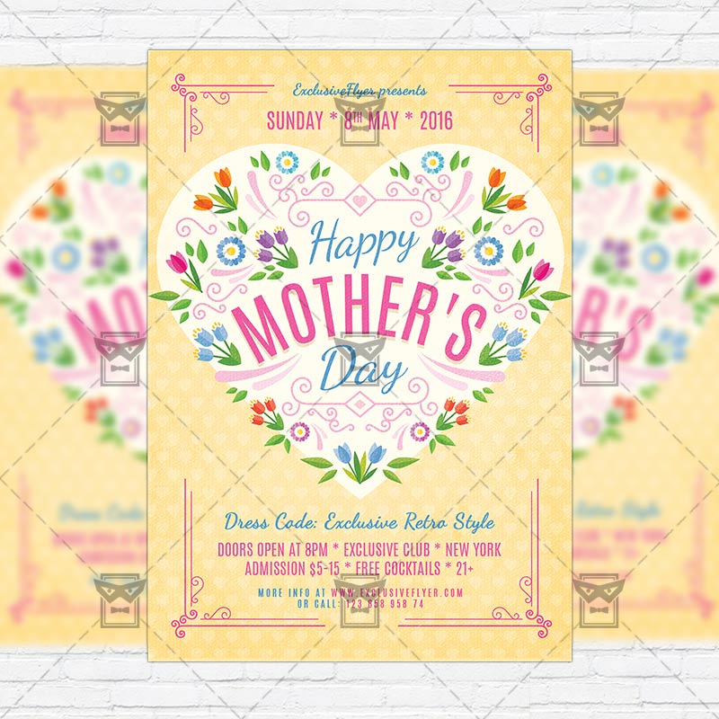 happy mothers day premium flyer template facebook cover