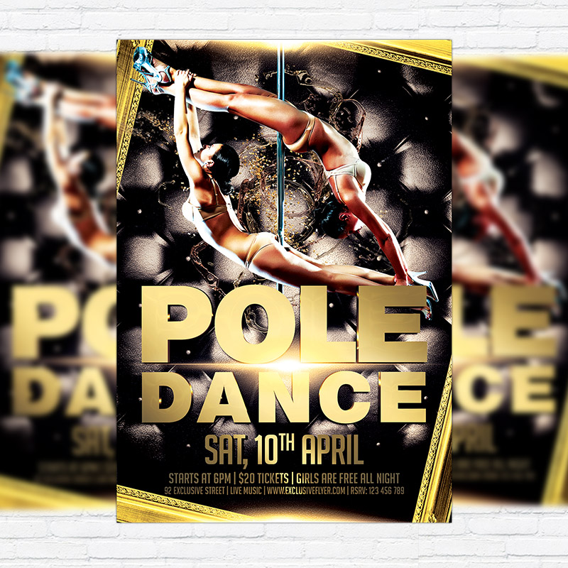 pole dance night premium flyer template facebook cover free dance flyer template