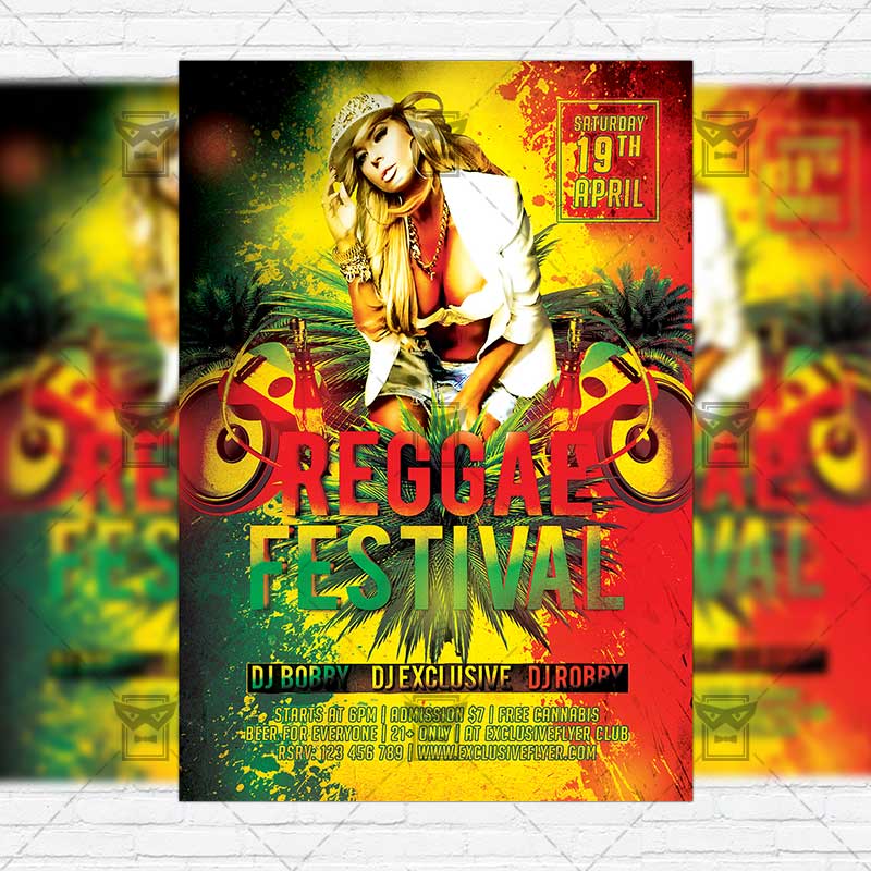 reggae festival premium flyer template facebook cover reggea flyers