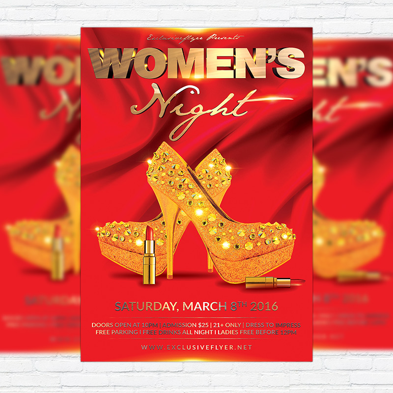 womens night premium flyer template facebook cover high heels flyers