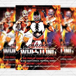 wrestlers exclsiveflyer free and premium psd templates