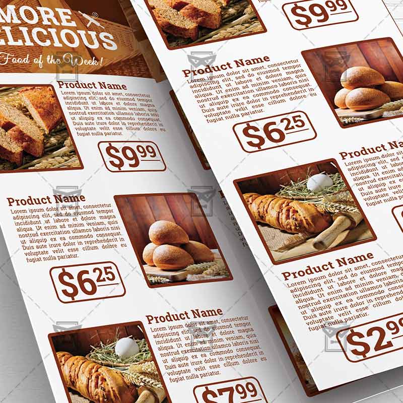 bakery food premium tri fold brochure template bakery brochure template