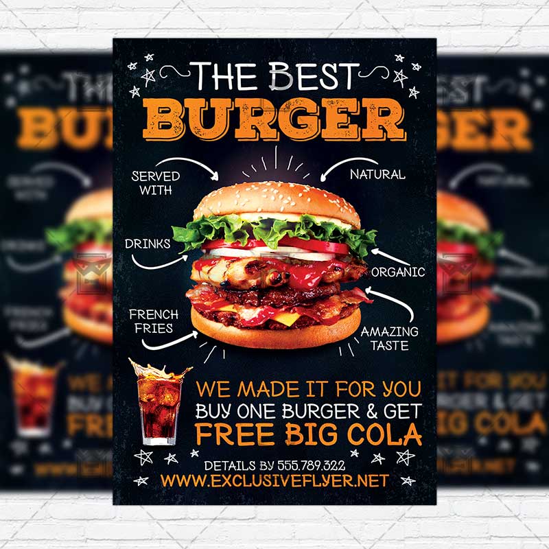 Burger Restaurant – Premium Flyer Template + Instagram 