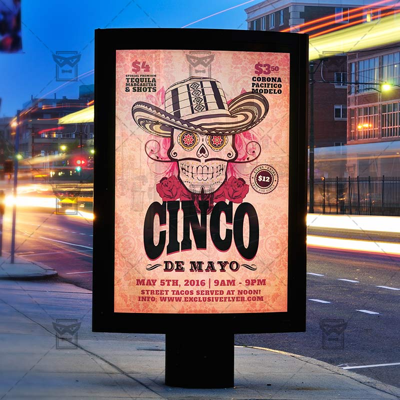 cinco de mayo day premium flyer template facebook cover