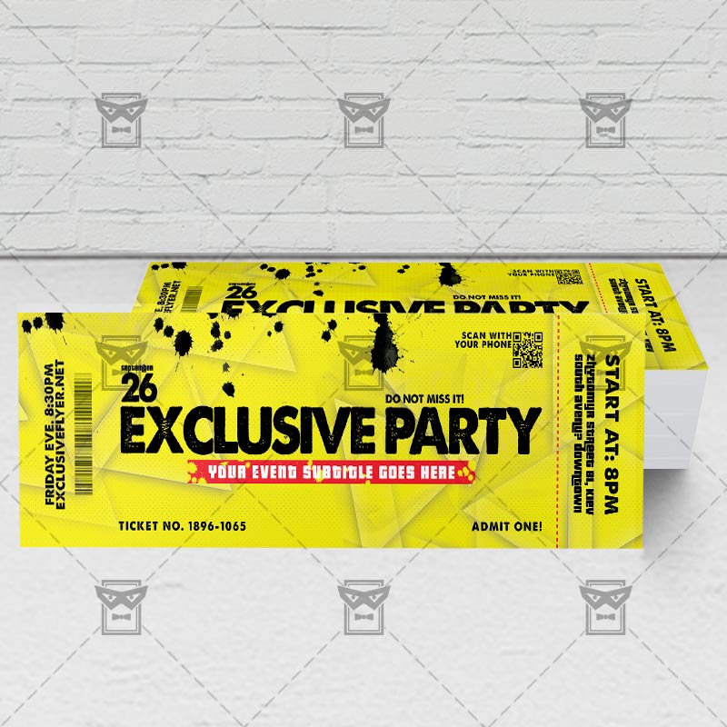 exclusive party premium psd ticket template exclsiveflyer free