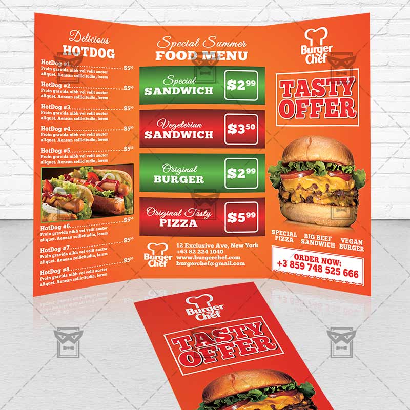 Fast Food Premium Tri Fold Brochure Template Exclsiveflyer Fast Food Premium Brochure Template 1