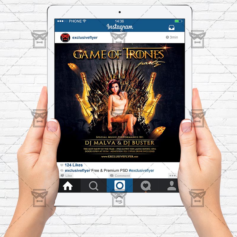 Game Of Thrones Party Premium Flyer Template Instagram Size Flyer Exclsiveflyer Free And Of Thrones Photoshop Template