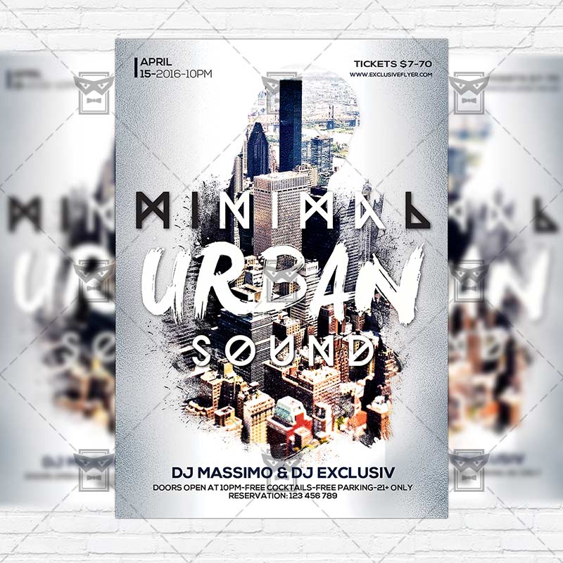 minimal urban sound premium flyer template facebook cover urban party flyer templates