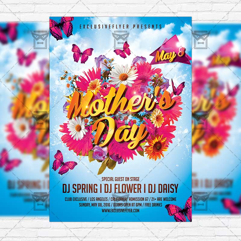 mothers day premium flyer template facebook cover mother day program template