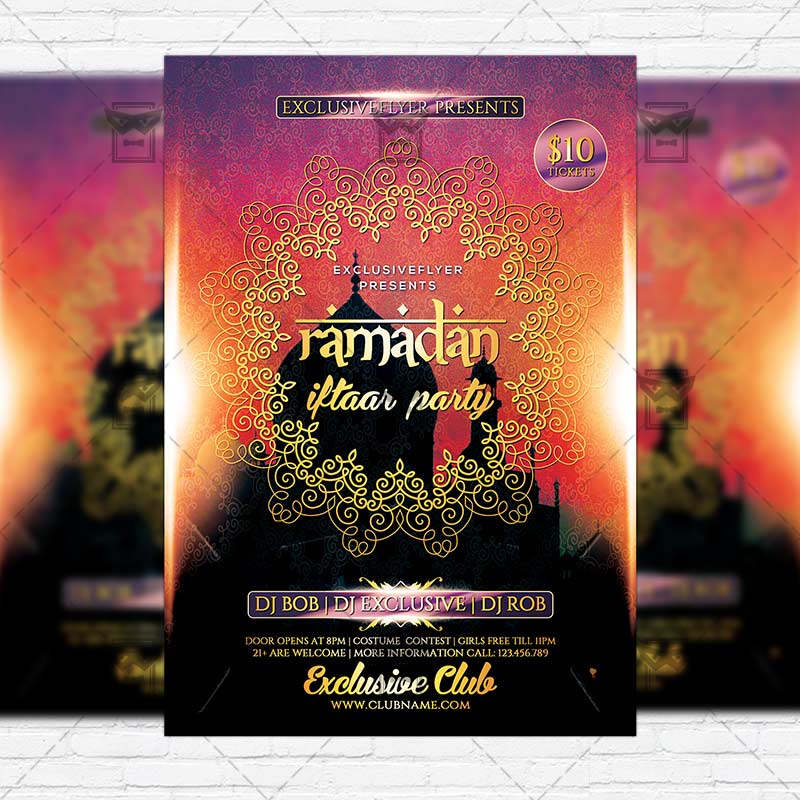 ramadan iftaar party premium flyer template facebook cover how big are band flyers for facebook