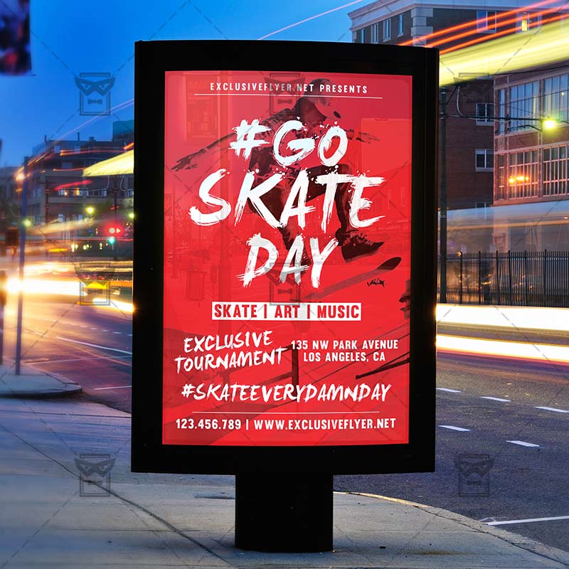 go skate day premium flyer template instagram size flyer skateboard flyer psd