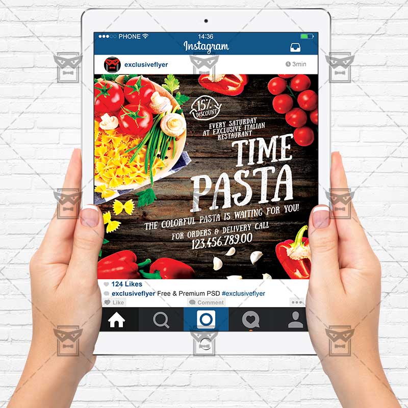 Pasta Time Premium Flyer Template Instagram Size Flyer Exclsiveflyer Free And Premium Free Instagram Flyer Template