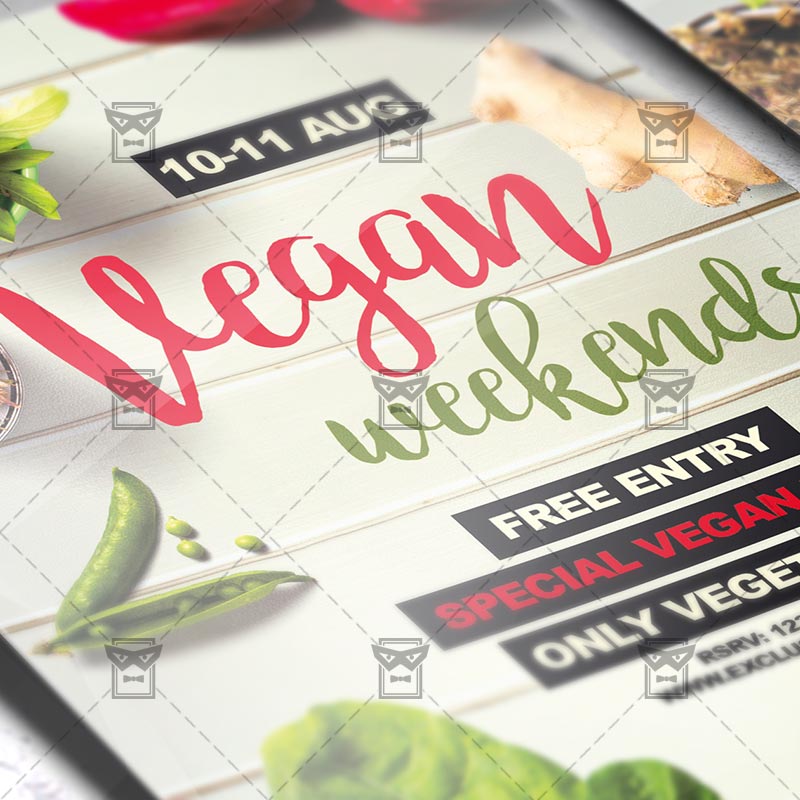 vegan weekends premium flyer template instagram size flyer vegan club flyers