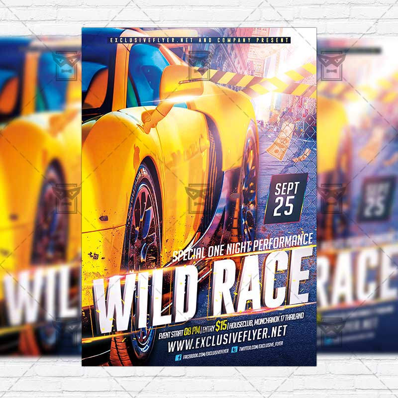 Wild Race Premium Flyer Template Instagram Size Wild Race Premium Flyer Template Instagram Size