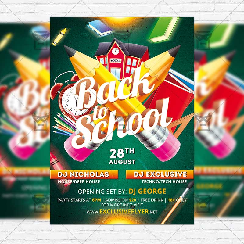 Back 2 School Party Premium Flyer Template Instagram Size Back 2 School Party Premium Flyer Template Instagram Size 1