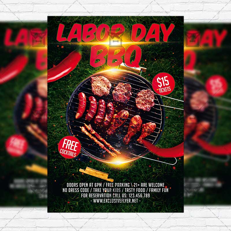 labor day bbq premium flyer template instagram size flyer bbq flyer template free