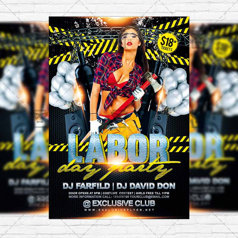 labor day party premium flyer template instagram size flyer club flyer instagram