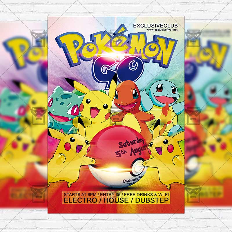 pokemon go party premium flyer template instagram size flyer pokemon go size